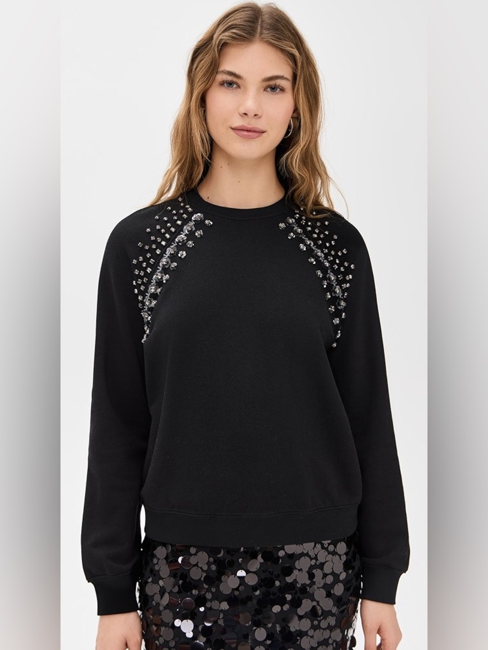 Le Superbe Sweatshirt with Embellishments in Black